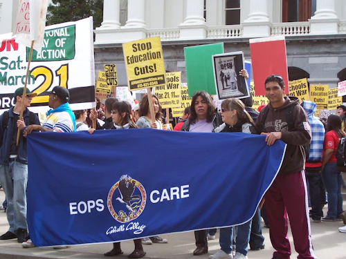 EOPS students at a rally in Sacramento