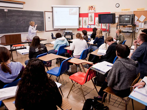 Students attending an Allied Health class