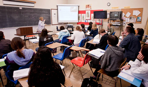 Students attending an Allied Health class