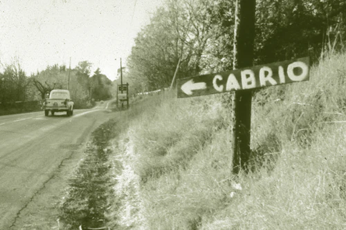 Construction crew directional sign 1959