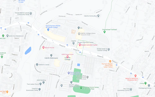 map of surrounding Aptos campus