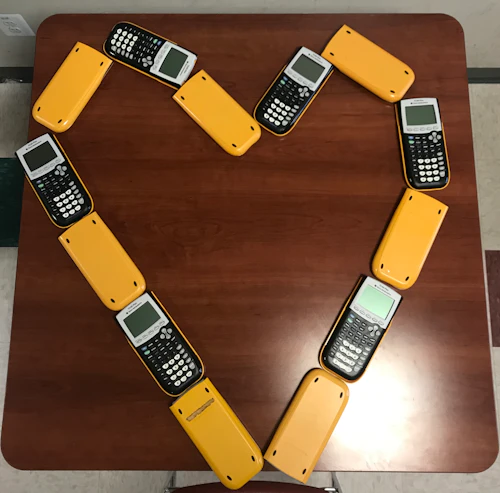graphing calculators in the shape of a heart