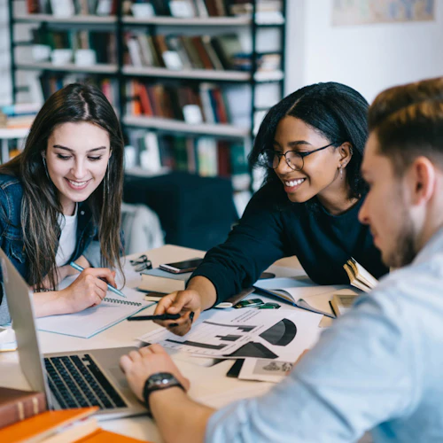 Students working together