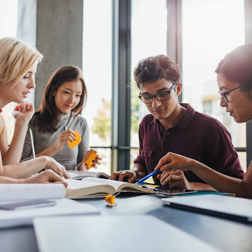 Students studying together