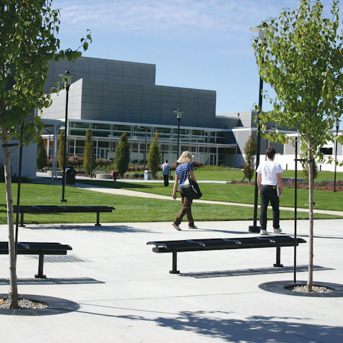 cmapus landscape students walking outdoors to class