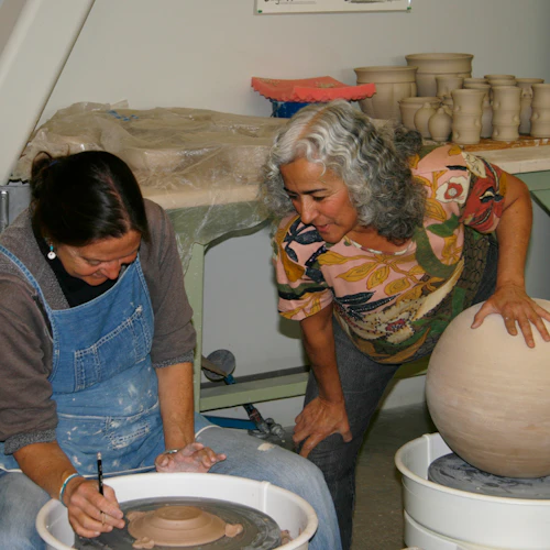 Estudiante con instructor