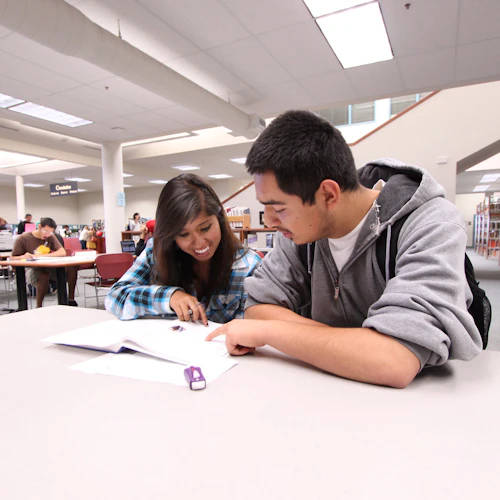 Students in library