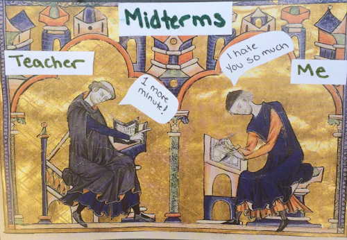 manuscrito iluminado con texto