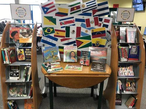 Latinx Heritage Month library display