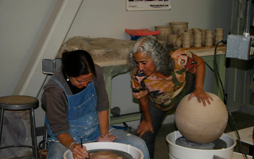 students in a ceramics class