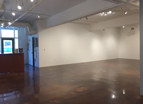 Interior of gallery facing west