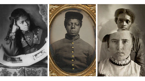 Three black and white photographs depicting African Americans