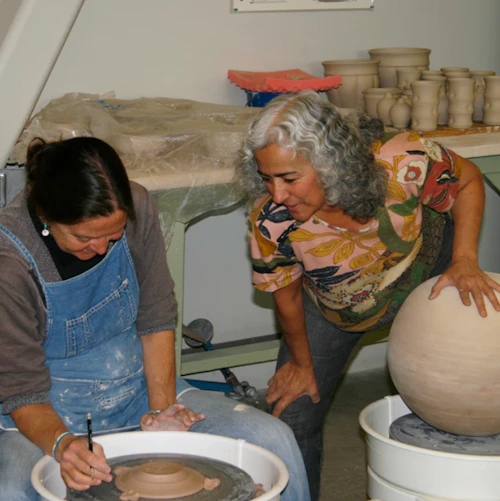 Estudiante con instructor