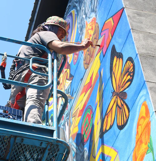 Detalles del mural casi terminados