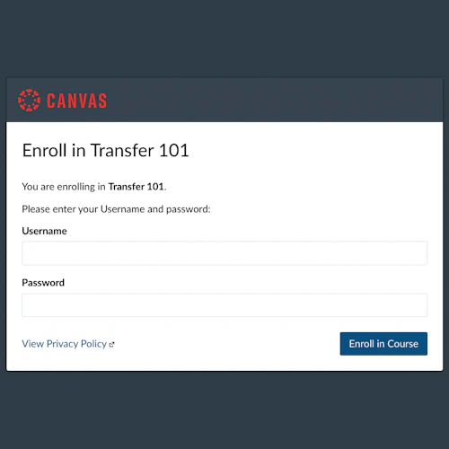 image of Canvas log in dialog box