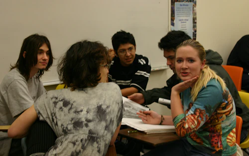 group of students working together