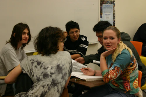 group of students working together