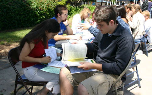 students planning classes