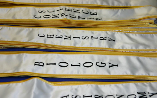 majors printed on ribbons