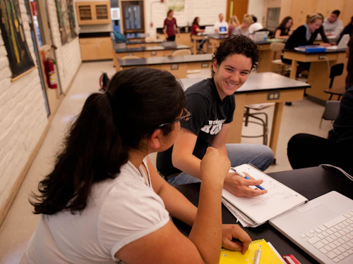students studying in STEM