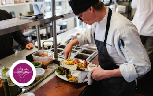 chef preparing a plate