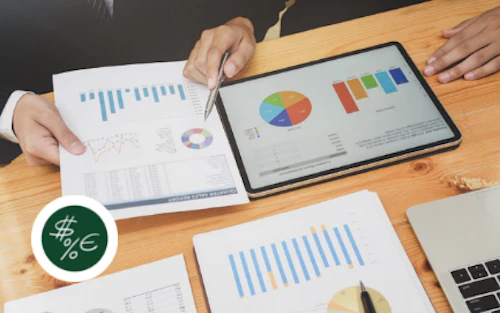 financial graphs and documents