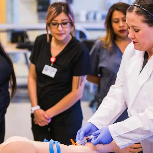 medical assisting students learning