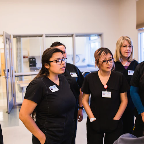 students in the clinic