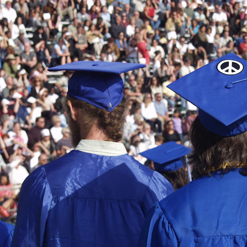 students at graduation