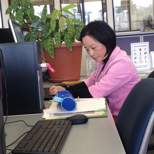 CABT student working on the computer