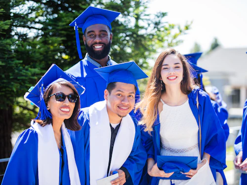 fours students at graduation