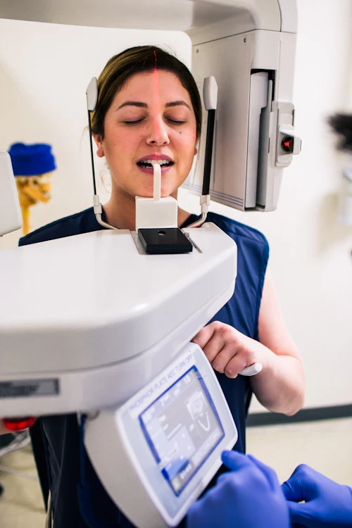 a person in the xray machine