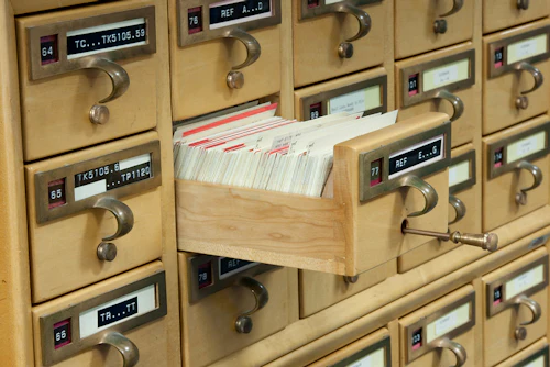 card catalog drawer