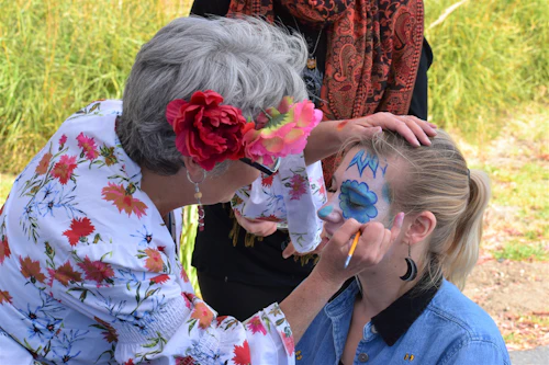 Face Painting at a Dia de Los Muertos Celebration