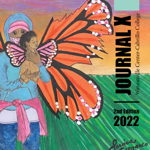 Portada de revista con una mujer con alas de mariposa sosteniendo a un bebé con alas de mariposa.