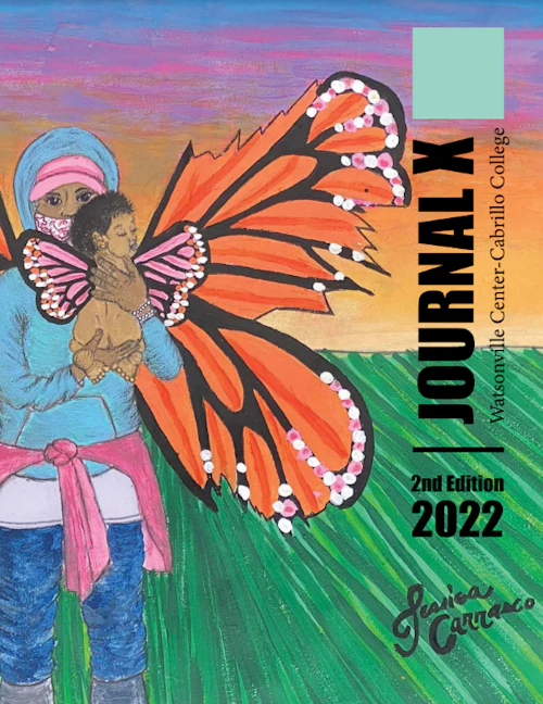 Portada de revista con una mujer con alas de mariposa sosteniendo a un bebé con alas de mariposa.