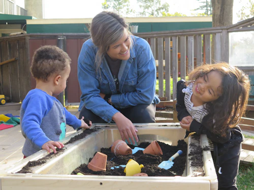 instructor with toddlers