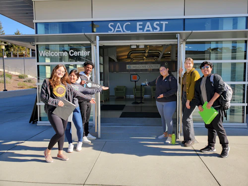 Students at Welcome Center