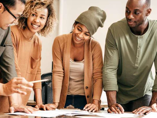 people working together