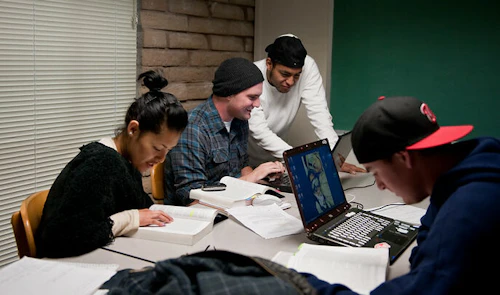 Students working together