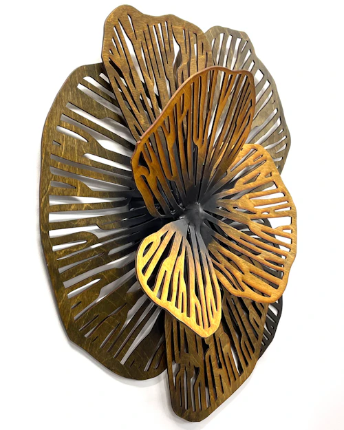 3D flor metálica, cortada por láser