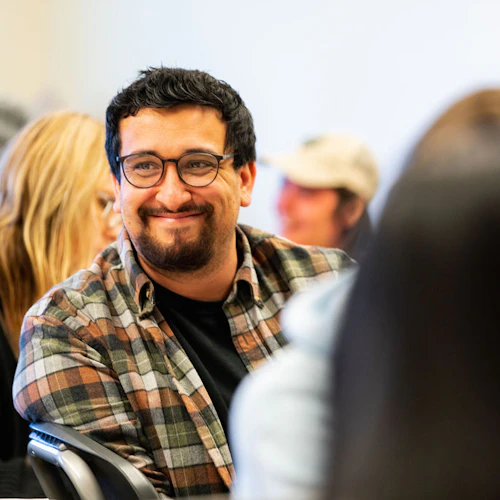 nursing student smiling in the classroom