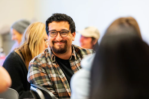nursing student smiling in the classroom