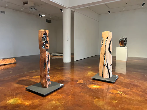 installation view, towards back gallery