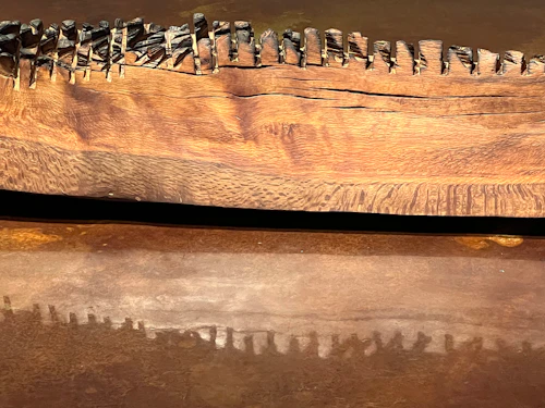 "Two Bodies Healing," detail, oak