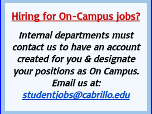 Hiring for on-campus jobs