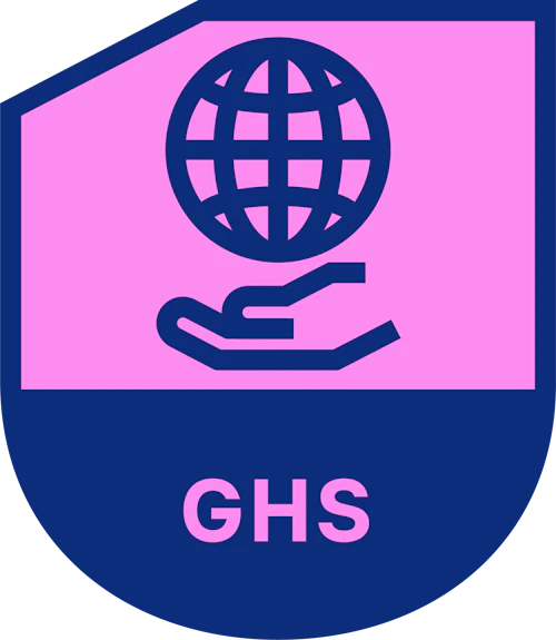 Crest with "EB" and human hand underneath a globe