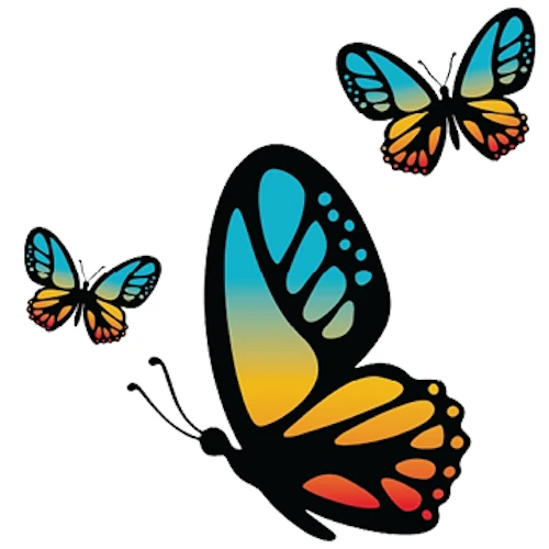 3 Monarch Butterflies