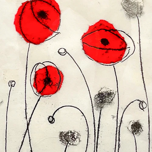 Iris Shields, Sin título, tinta de grabado sobre Chine Collé