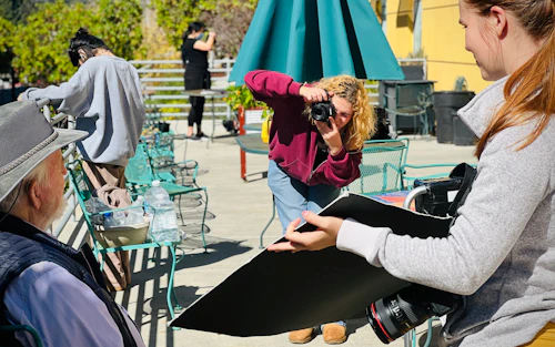 students taking photographs